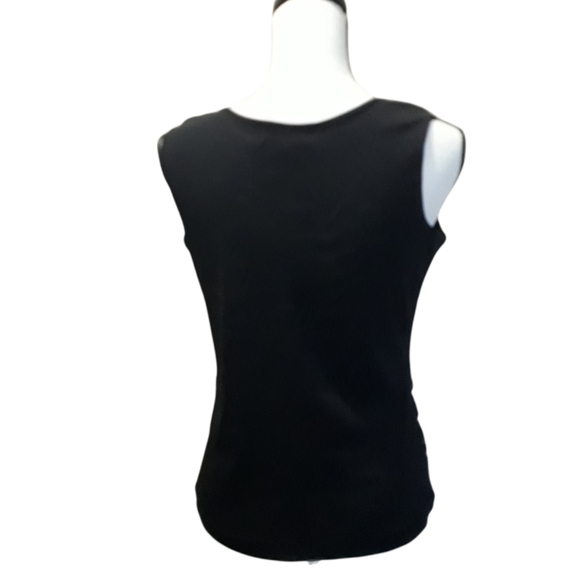 Once 1 Again  women's stretch top. Colors: black and silver, size M - Picture 3 of 4